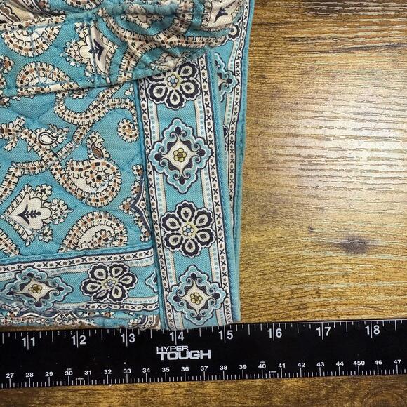 Vera Bradley Tote Bag Womens Turquoise Paisley Quilted Shoulder Travel Purse - Picture 6 of 6